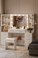 Glow-Up Glam Station β 58β³ Luxury Vanity Desk with Mirror & Outlets