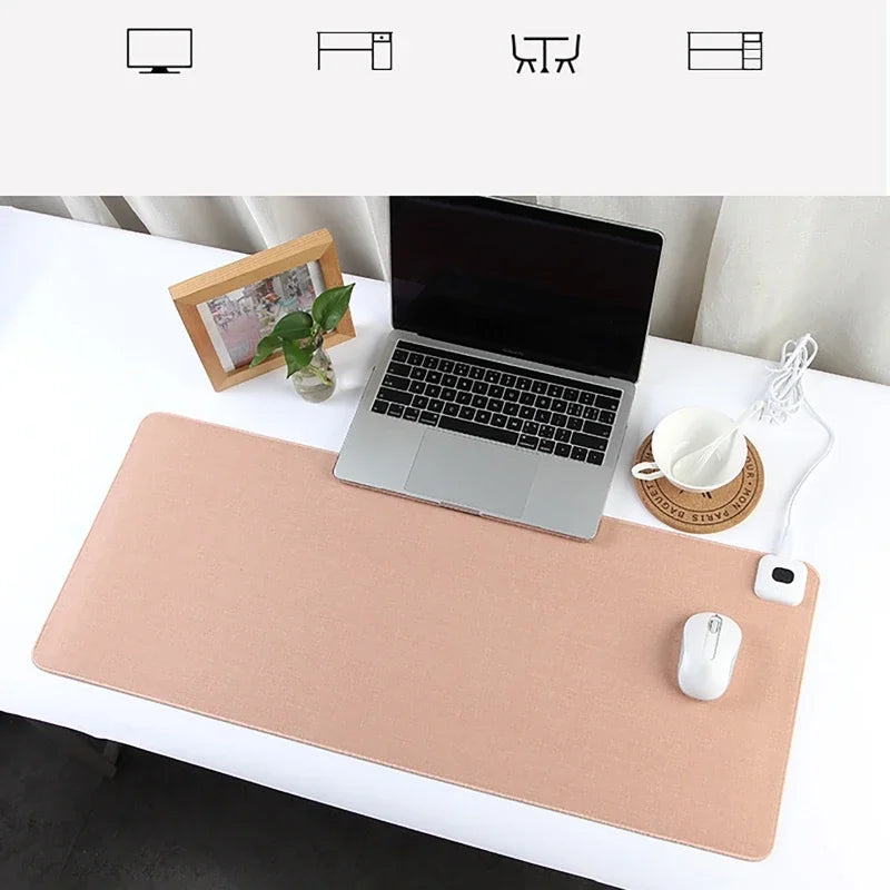 Electric Heat Mouse Pad Table Mat Display Temperature Heating Mouse Pad Keep Warm Hand For Office Computer Desk Keyboard Winter